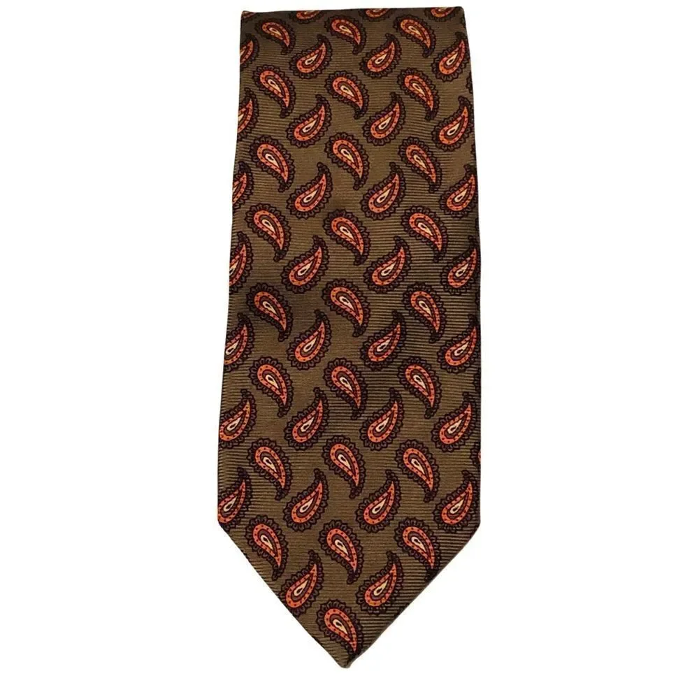 Ermenegildo Zegna Paisley Italy Silk Neck Tie